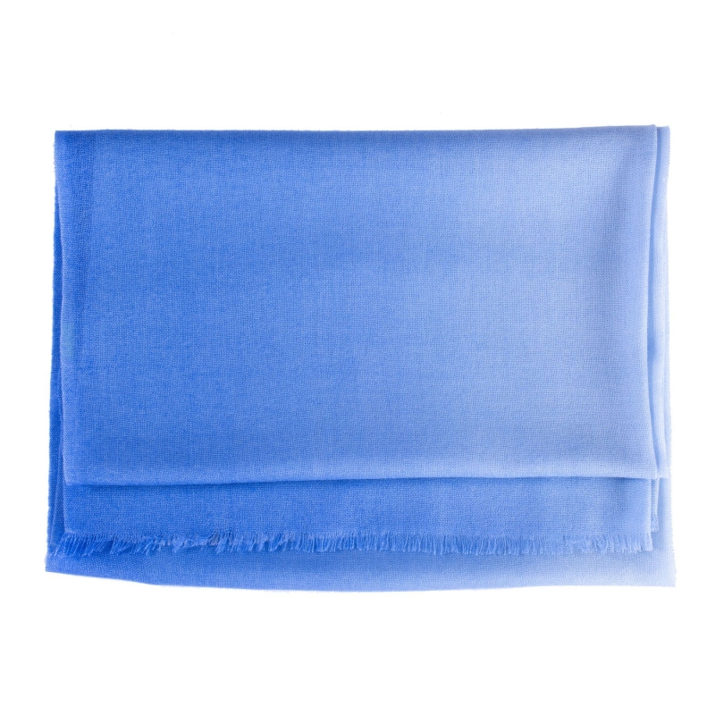 Wool and cashmere scarf Marina D'Este 2 tones blue