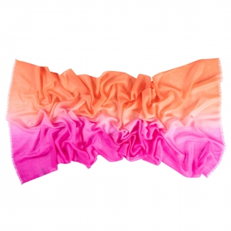 Esarfa lana si casmir Marina D'Este 2 tones pink orange
