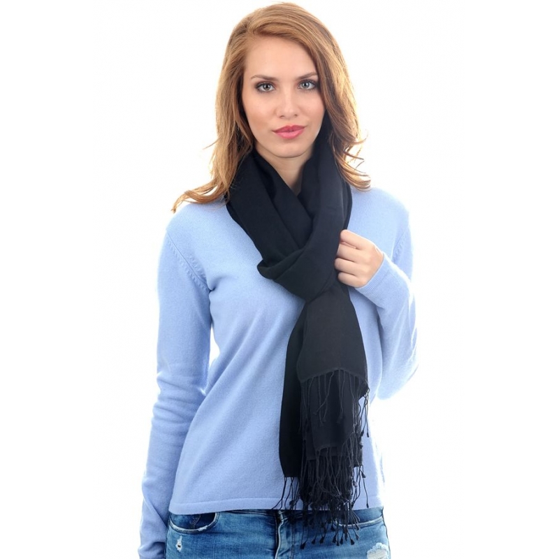 Cashmere and silk scarf Black