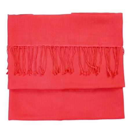 Cashmere and silk scarf Bright Coral