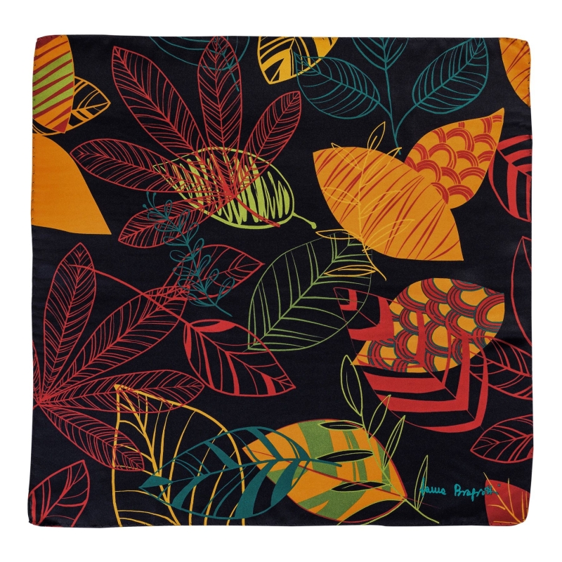 Esarfa matase S Graphic Dance black