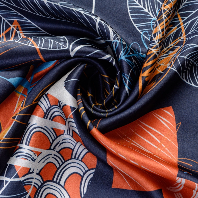 Silk scarf S Graphic Dance navy
