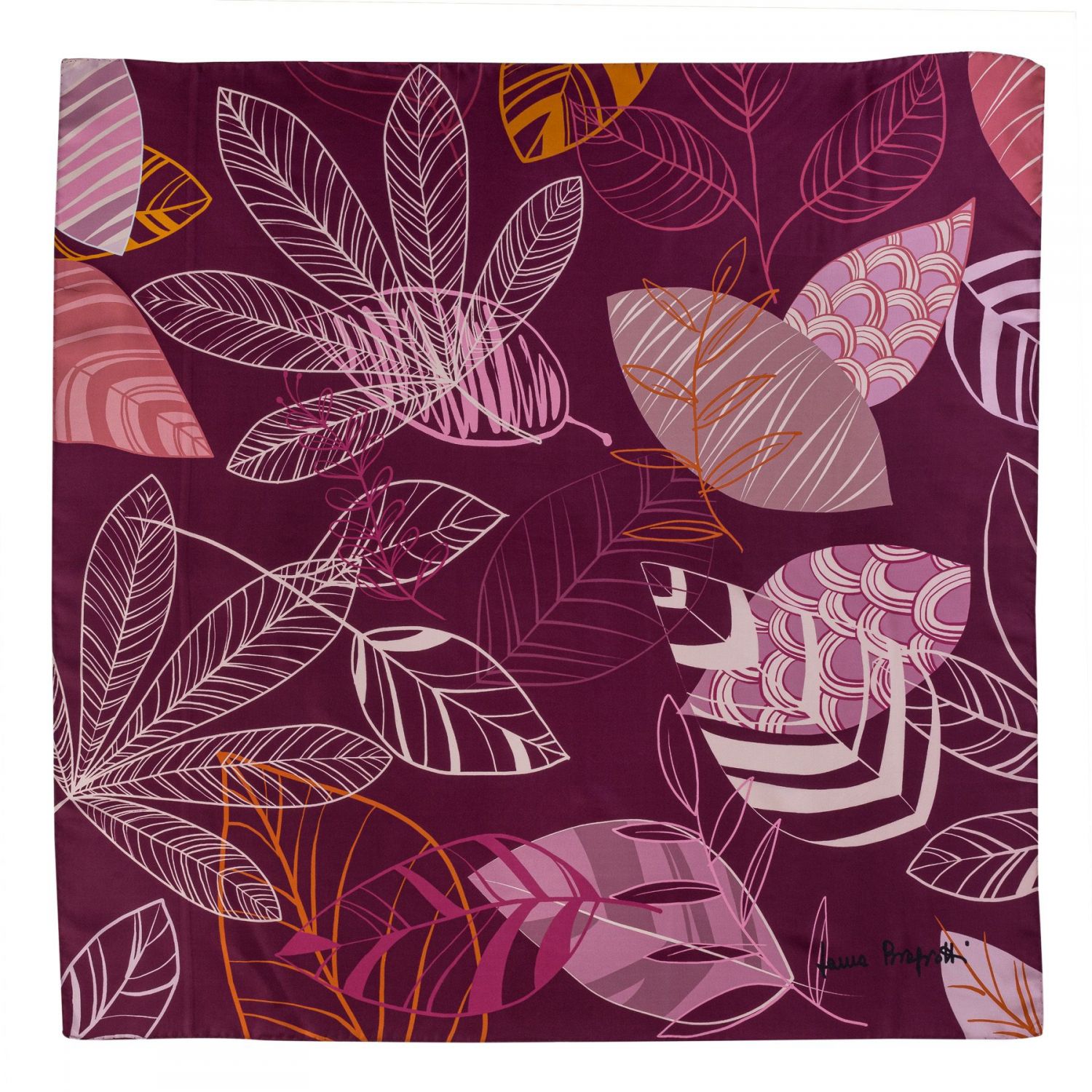 Silk scarf S Graphic Dance purple