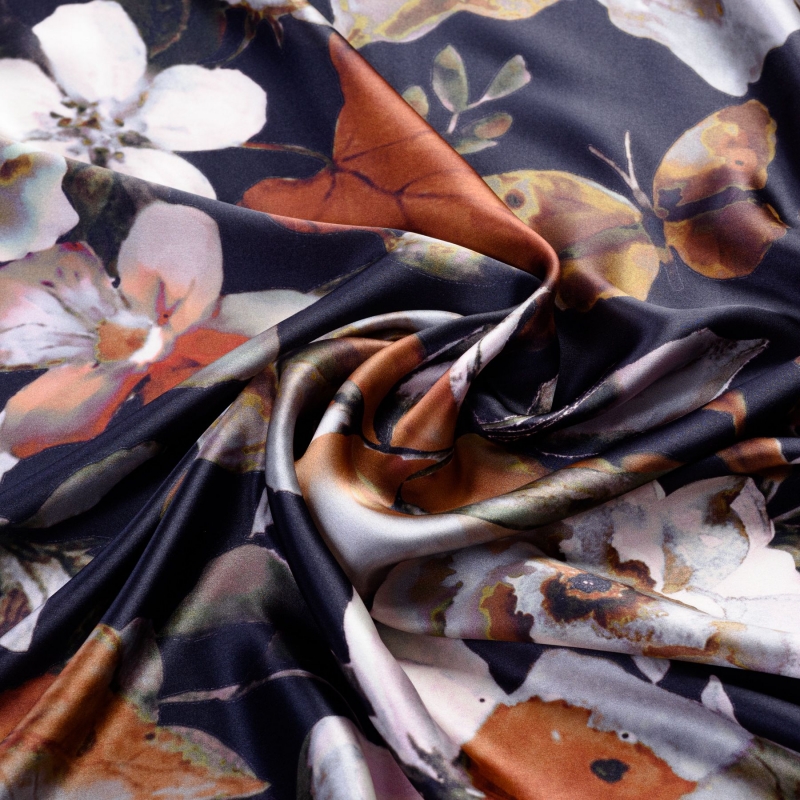 Esarfa matase Flower Sensation Dark 