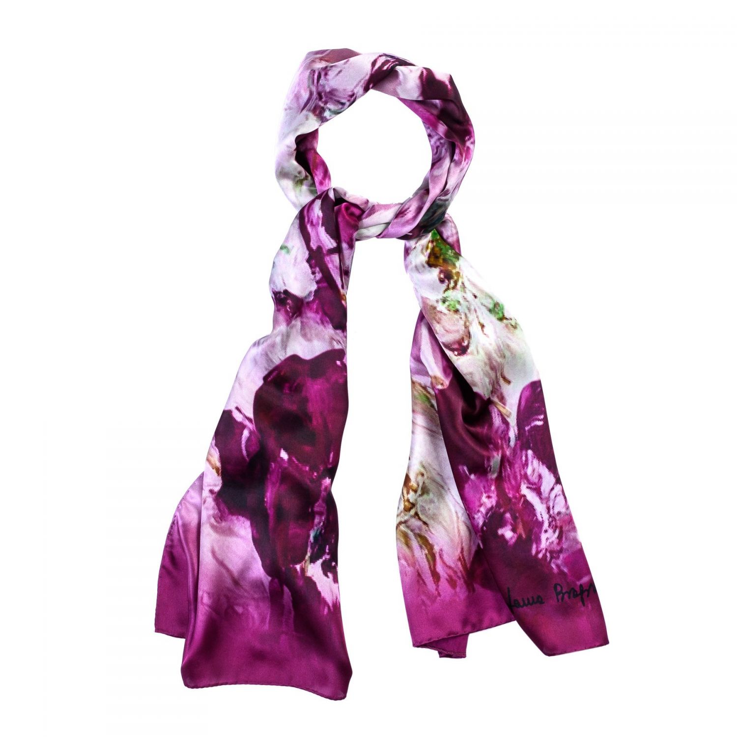 Silk shawl Flower Fever Purple