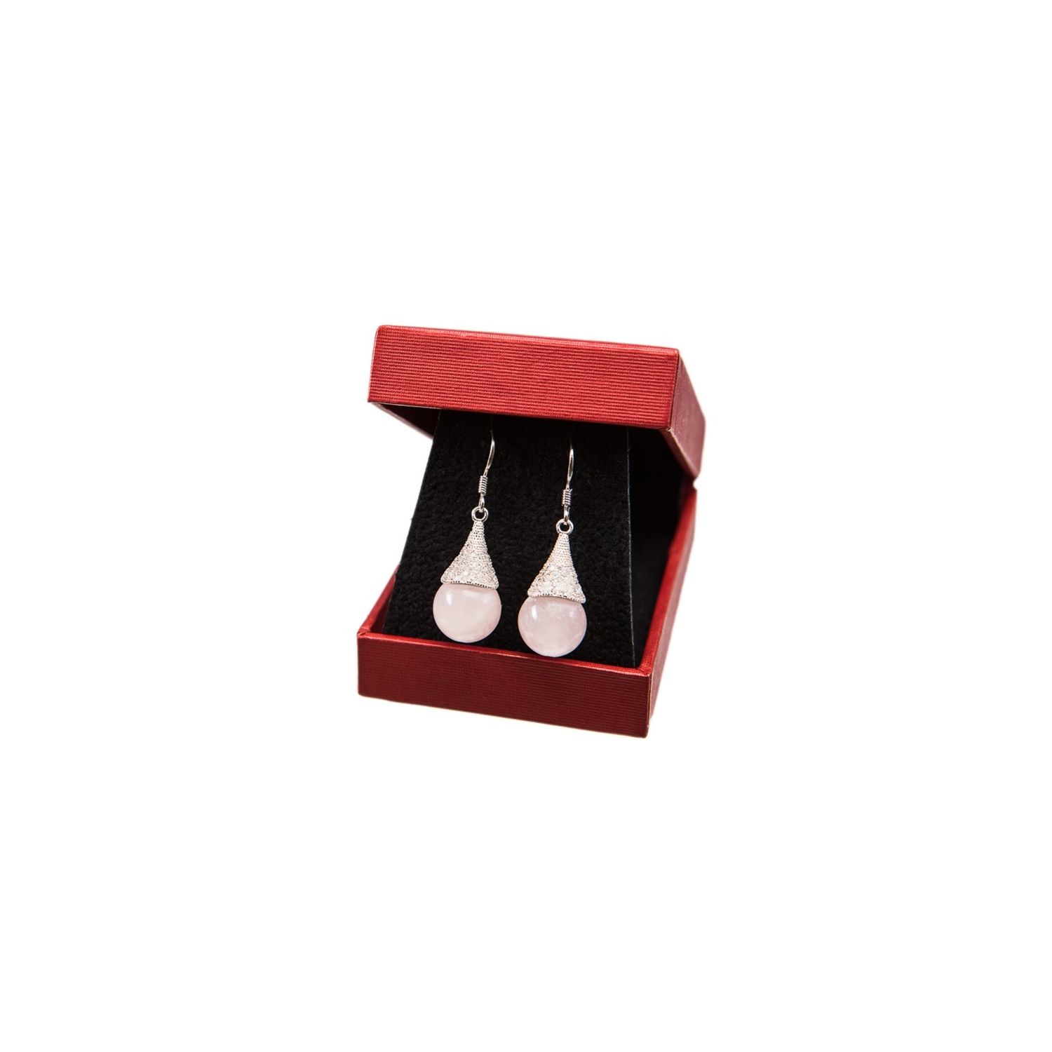 Sterling silver rose quartz earrings