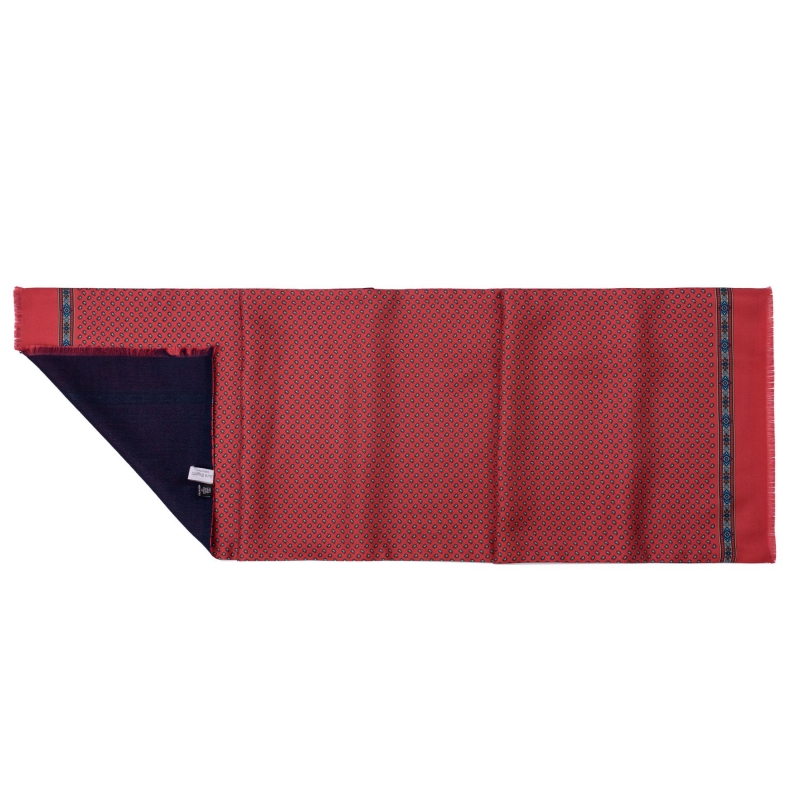 Men scarf silk and wool Anvers dark red