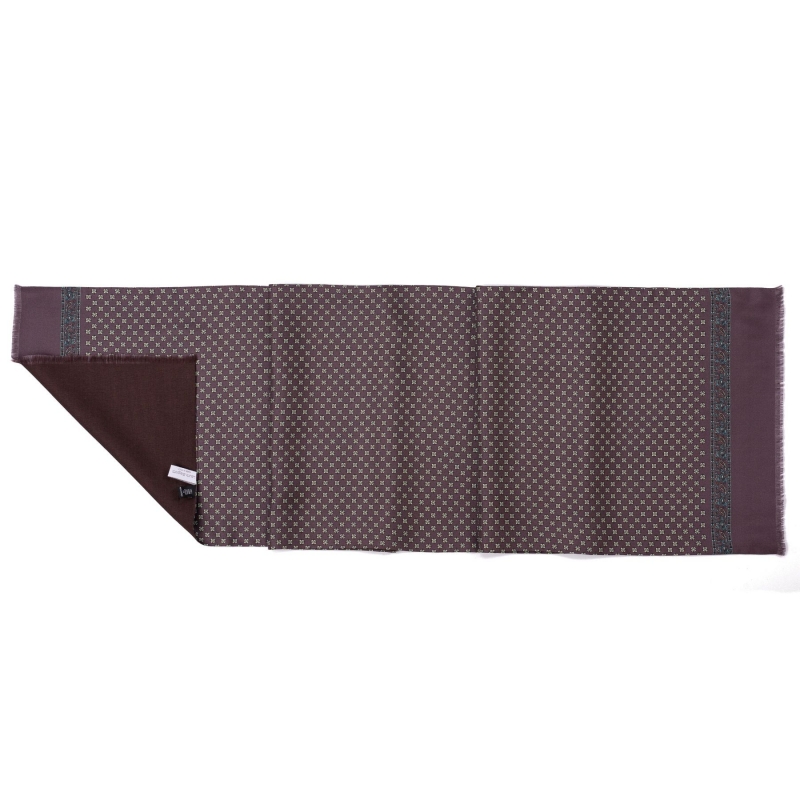 Men scarf silk and wool Sevilla brown