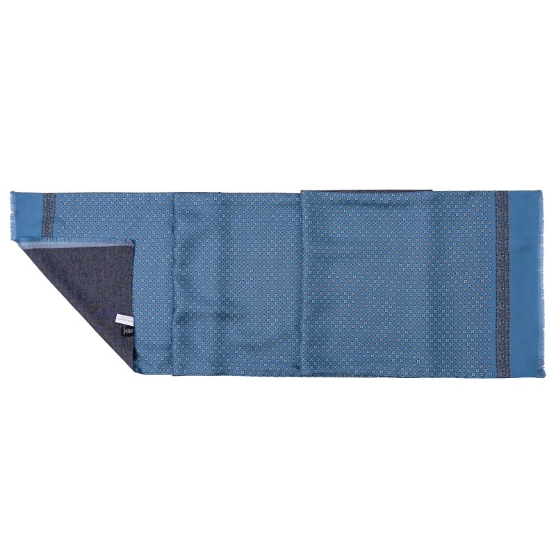 Men scarf silk and wool Sevilla blue