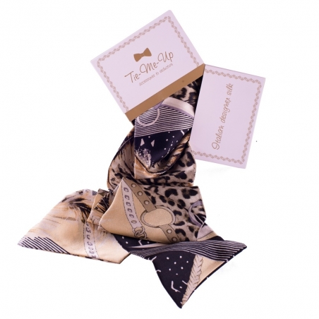 Animal print and straps Silk Scarf