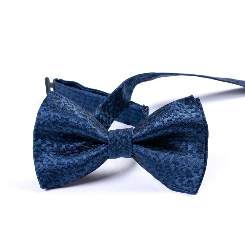 Italian blue silk bow tie
