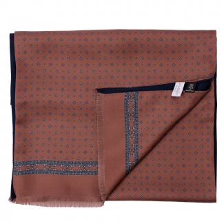 Men scarf silk and wool L. Biagiotti Luton brown-navy