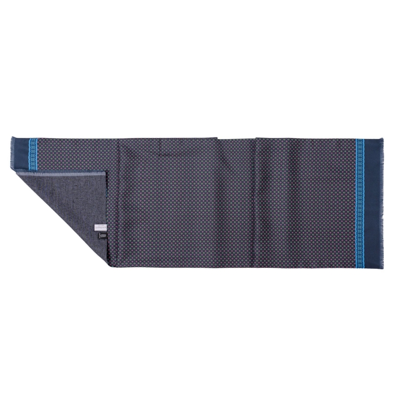 Men scarf silk and wool L. Biagiotti Perugia navy-pink