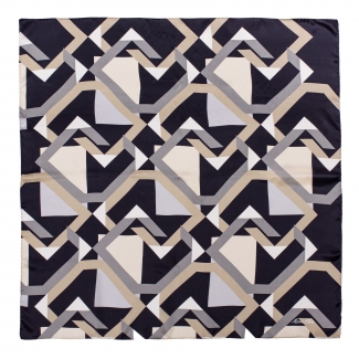 Silk Scarf Marina D'este Lost in geometry black