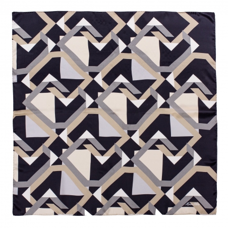 Silk Scarf Marina D'este Lost in geometry black