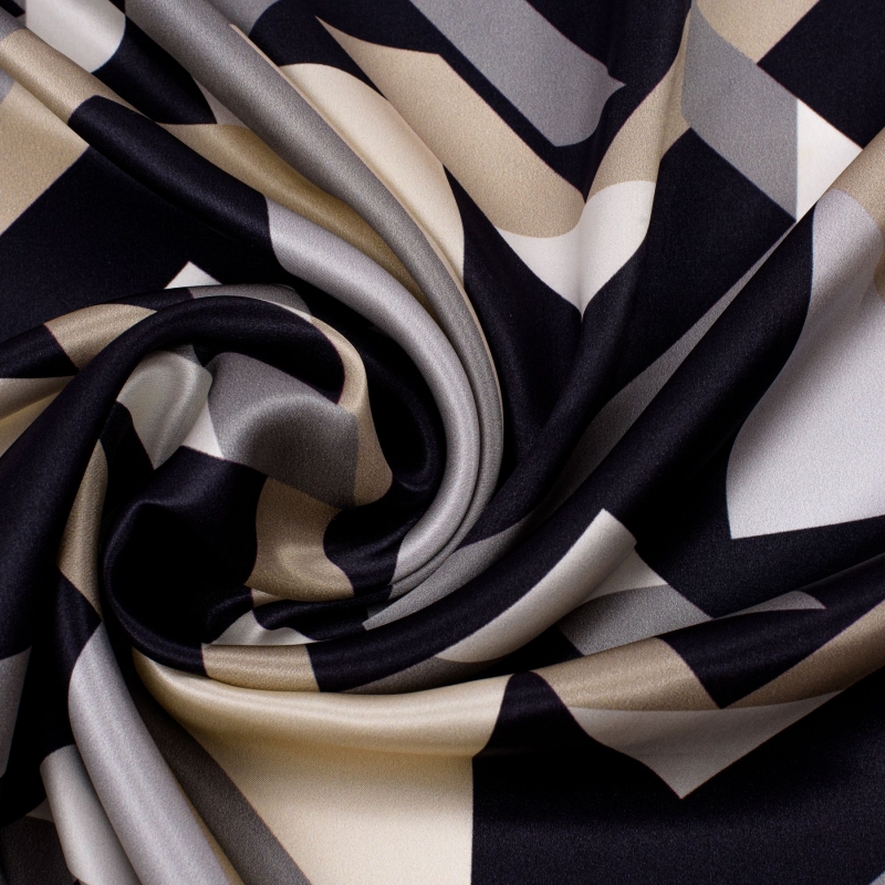 Esarfa matase Marina Deste Lost in geometry black