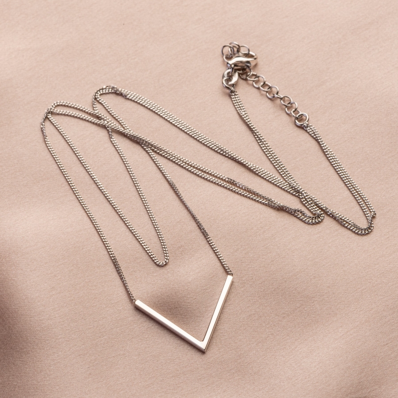 Gift Silk ShawlLegendary Pink Blush and Silver Pendant V for Victory