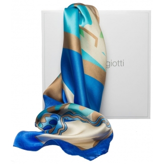 Eșarfă pătrată L. Biagiotti fluture albastru