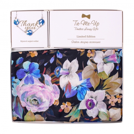 Gift Silk Scarf Moments Like This Navy and Silver Bracelet Beauty Of The World