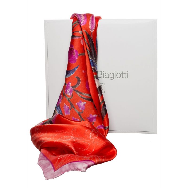 Gift: Flower Bouquet Squared L. Biagiotti Scarf an Bow