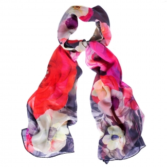 Silk shawl Calla Rossa dark