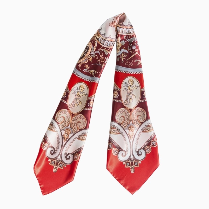 Set Esarfa matase naturala When In Rome red si bestseller Biblia Pierduta