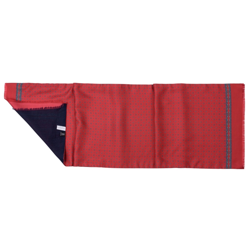 Men scarf silk and wool L. Biagiotti Luton rosu-navy
