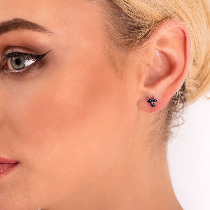 Sterling Silver Earrings Tres Jolie blue