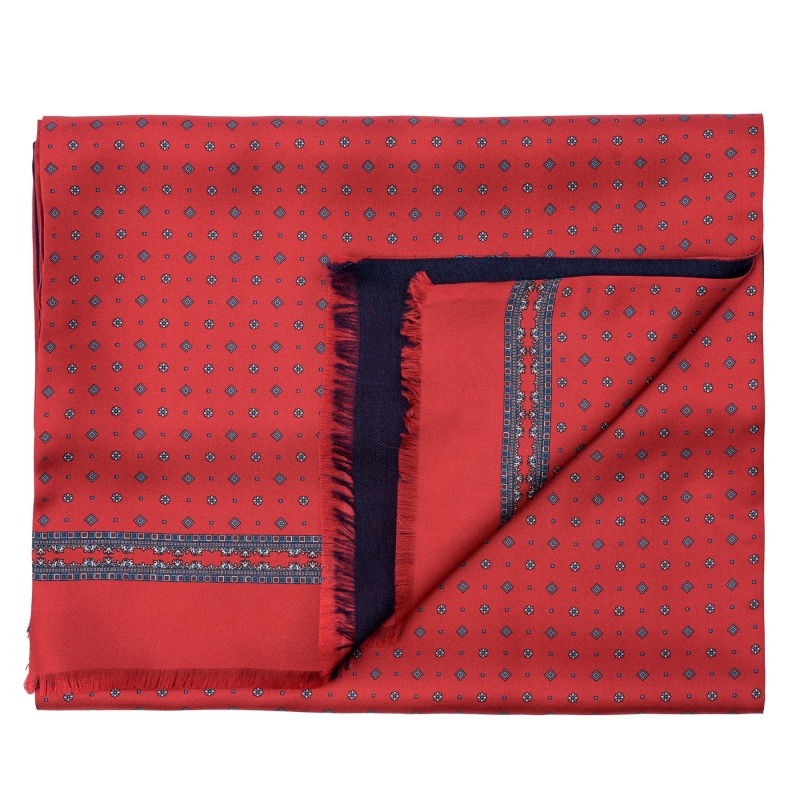 Set Esarfa matase si lana barbati Luton rosu-navy si Papion matase barbati Navy