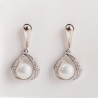 Set argint cercei si pandant White Pearls Drops