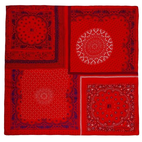Eşarfă pătrată L. Biagiotti geometric roşu