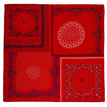 Eşarfă pătrată L. Biagiotti geometric roşu