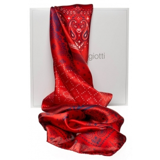 Eşarfă pătrată L. Biagiotti geometric roşu