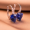 Set Cercei si Inel reglabil argint Tanzanite Heart