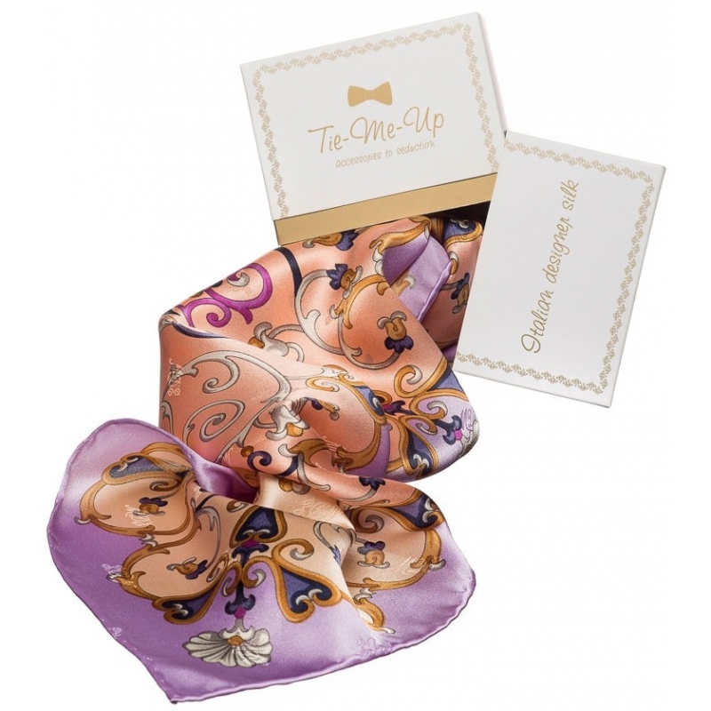 Marina D'Este pink and lilac lace Squared Scarf