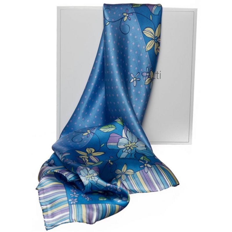 Cadou: Eşarfă pătrată Marina d'Este blulinuţe blu