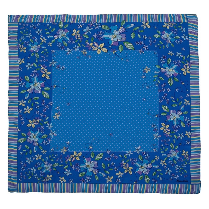 Gift: Marina D'Este Blue Doted Squared Scarf