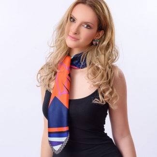 Silk scarf Electric Purple