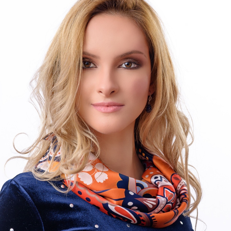 Silk scarf Magic Dream Spicy Caramel