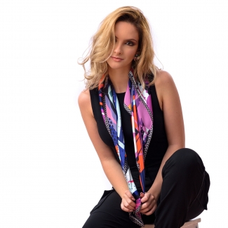 Silk scarf Electric Purple