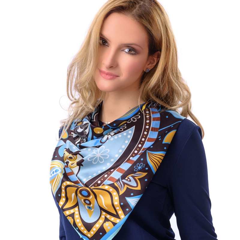 Silk scarf Fairy Tale Blue 