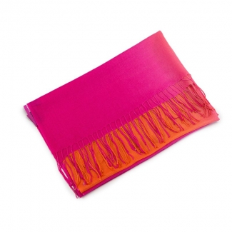 Esarfa lana si casmir Mila Schon 2 tones pink orange