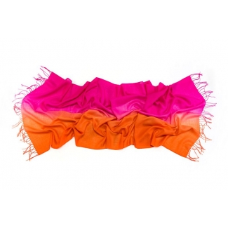 Esarfa lana si casmir Mila Schon 2 tones pink orange