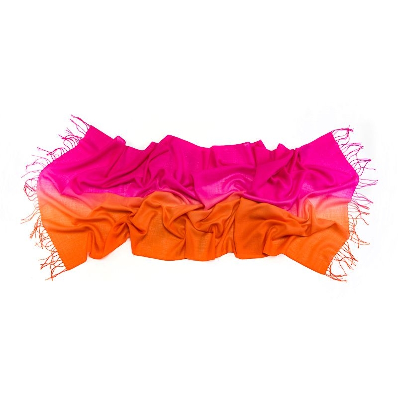Wool Scarf Mila Schon 2 tones pink fucsia