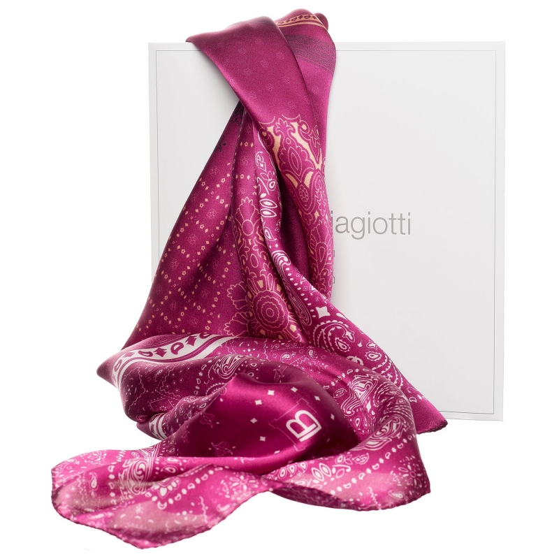 Purple Geometric L. Biagiotti Squared Scarf