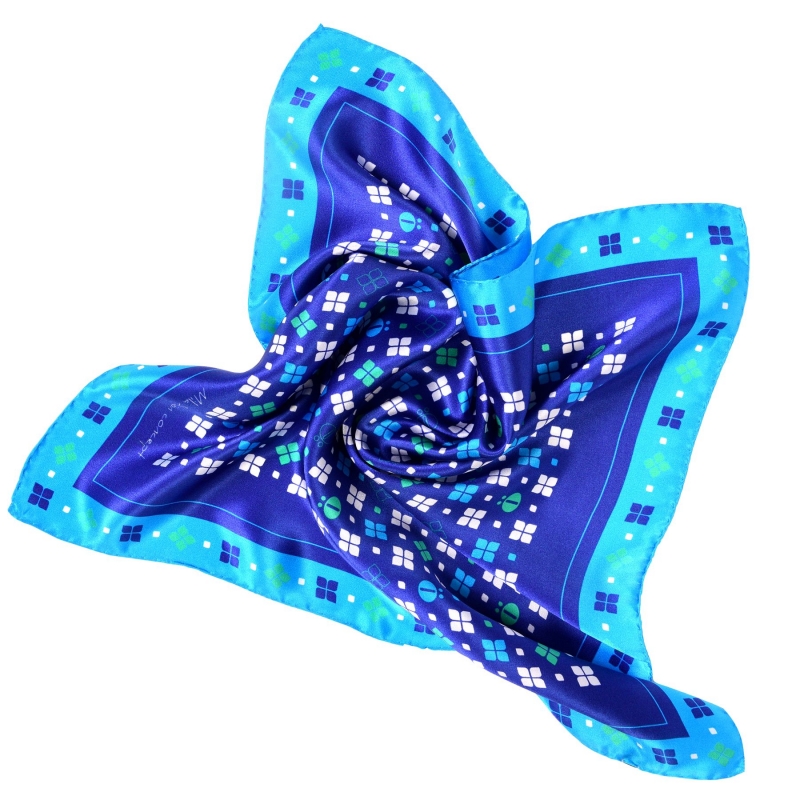 Mila Schon blue  Squared Scarf