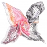 White Etno Pattern silk scarf