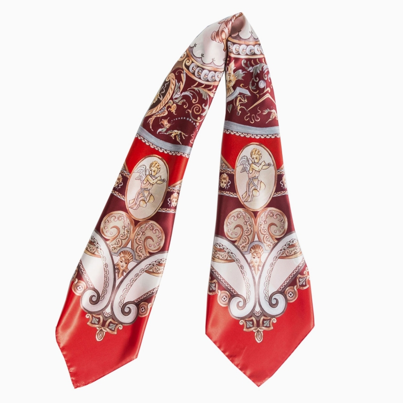 Silk Scarf Marina D'Este When In Rome red