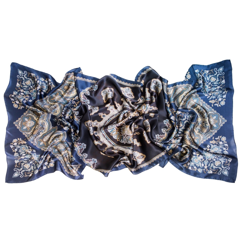 Silk Shawl Marina D`Este Cordoba navy