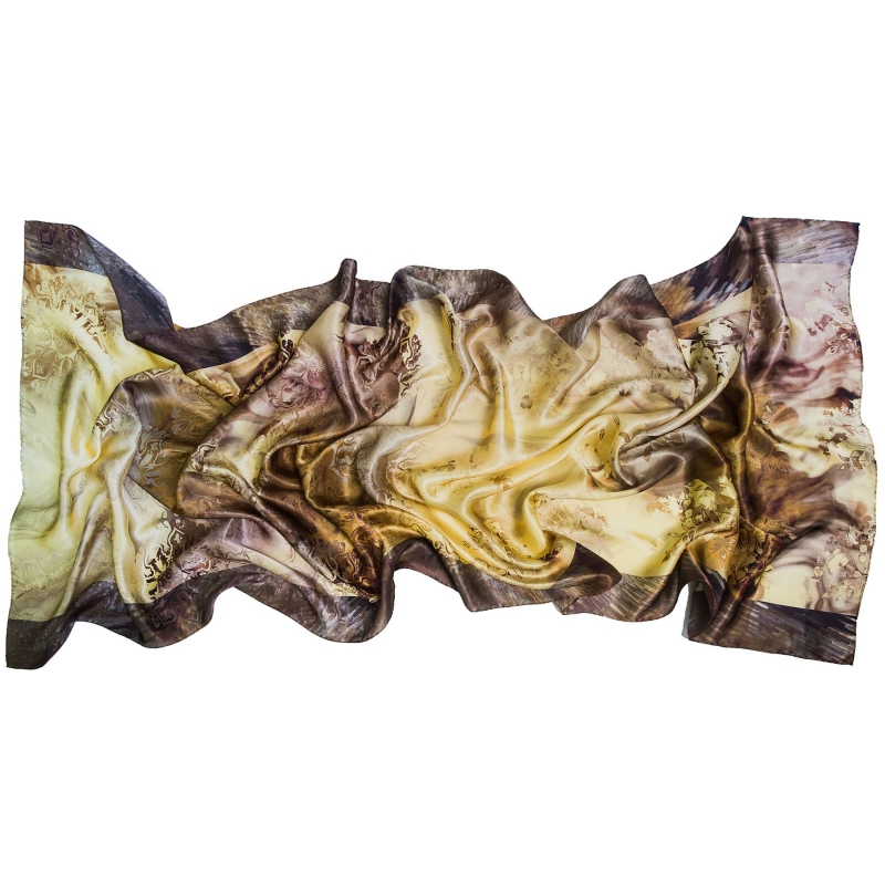 Silk Shawl Mila Schon aquarela gray yellow